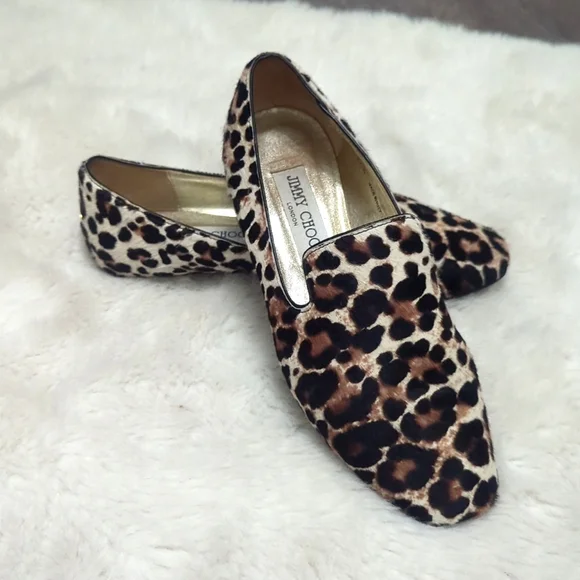Jimmy Choo Leopard Print Loafers Eliot Slipper 45 F | Natural Leopard Print Pony Leather  main image 4